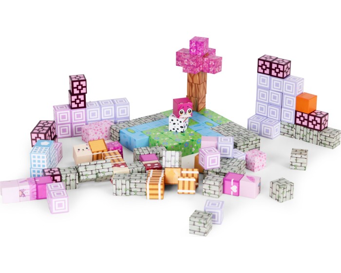 Magnetická stavebnice MAGIC PRINCESS WORLD 140 ks růžová