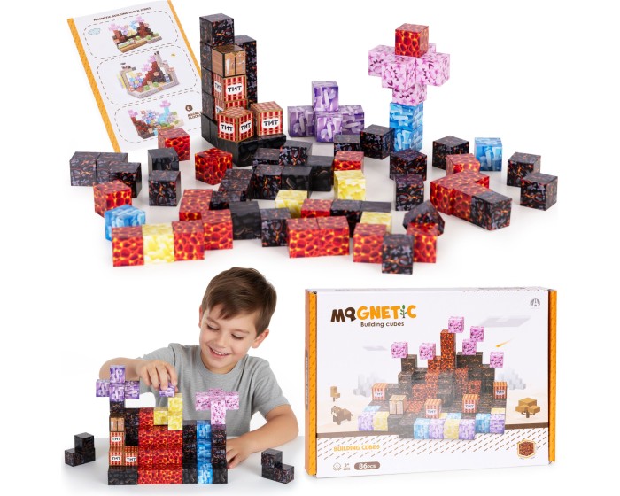 Magnetická stavebnice 86 ks POLY vícebarevná