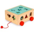Dřevěný vozík s třídičem a kostkami EcoToys