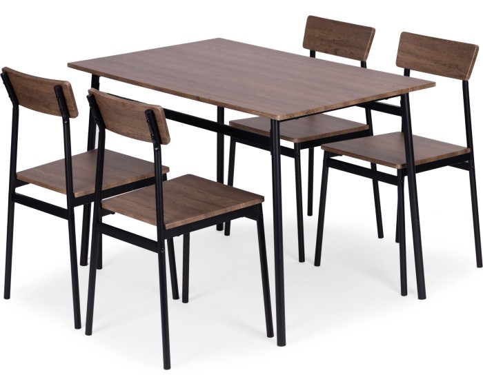 Jídelní set Malmo pro 4 osoby ořech tmavý
