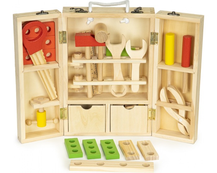 Dřevěné nářadí v boxu EcoToys hnědé