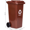 Popelnice na bio odpad ECOSORT 120 L hnědá 