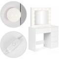 Toaletní stolek s LED osvětlením a taburetem Rety 94 cm bílý