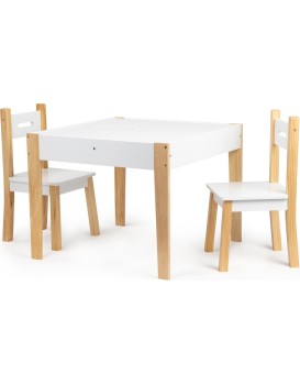 Dětský stolek s 2 židličkami Ecotoys Patrys bílý