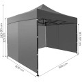 Zahradní rozkládací párty stan Torrent 3x3 m šedý