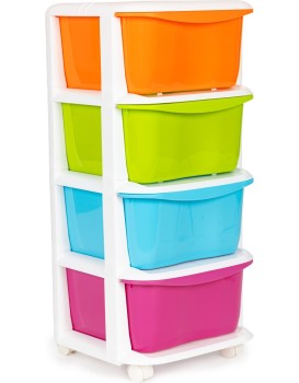 Dětský regál na kolečkách Rainb 77 cm barevný