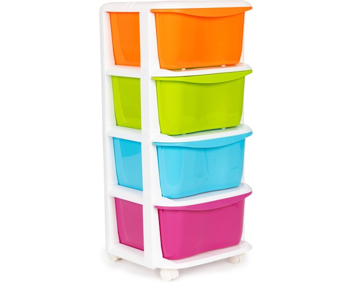 Dětský regál na kolečkách Rainb 77 cm barevný