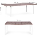 Zahradní rozkládací stůl OSO 180/240 cm béžový/bílý