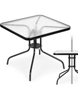 Zahradní stolek MultiGarden 80x80 cm černý/čiré sklo