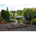 Zahradní stolek MultiGarden 80x80 cm černý/čiré sklo