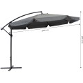 Zahradní slunečník Vlora 340 cm šedý