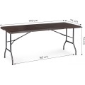 Skládací cateringový stůl Impro 180 cm hnědý