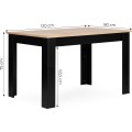 Jídelní stůl Rascals 120 cm dub sonoma/černý