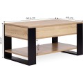 Konferenční stolek s výsuvnou deskou Marjo 90 cm dub Sonoma