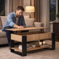 Konferenční stolek s výsuvnou deskou Marjo 90 cm dub Sonoma