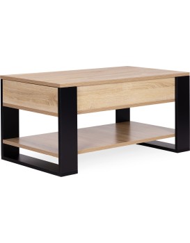 Konferenční stolek s výsuvnou deskou Marjo 90 cm dub Sonoma