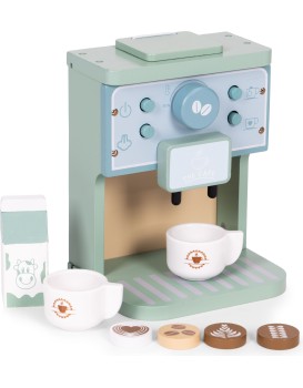 Dřevěný kávovar pro děti ESPRESSO modrý