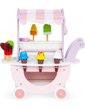 Dřevěný vozík Zmrzlinový obchod Ecotoys růžový