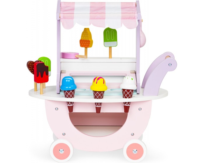 Dřevěný vozík Zmrzlinový obchod Ecotoys růžový