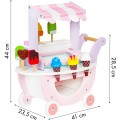 Dřevěný vozík Zmrzlinový obchod Ecotoys růžový