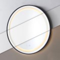 Kulaté LED zrcadlo SISI 60 cm s 3 teplotami světla černé