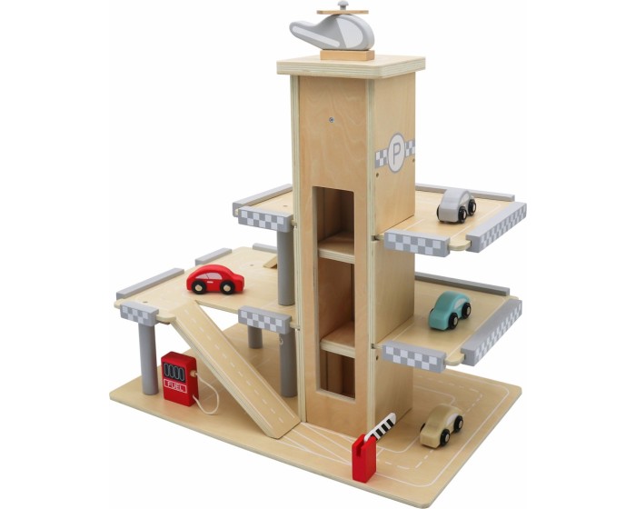 Velká dřevěná garáž ECOTOYS s auty