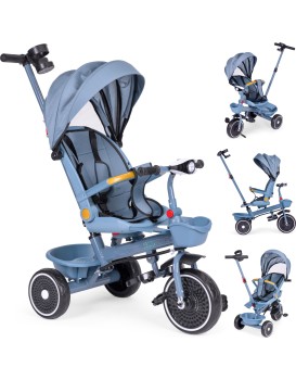 Dětská tříkolka - kočárek Ecotoys HEAVEN 2v1 modrá