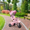 Dětská tříkolka - kočárek Ecotoys HEAVEN 2v1 růžová