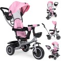 Dětská tříkolka - kočárek Ecotoys HEAVEN 2v1 růžová/černá