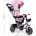 Dětská tříkolka - kočárek Ecotoys HEAVEN 2v1 růžová/černá