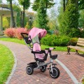 Dětská tříkolka - kočárek Ecotoys HEAVEN 2v1 růžová/černá
