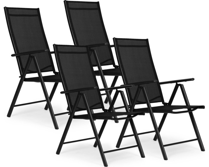 Sada 4 ks zahradních židlí MultiGarden černá