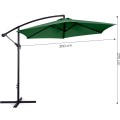 Zahradní slunečník PADDLES s boční nohou 300 cm zelený