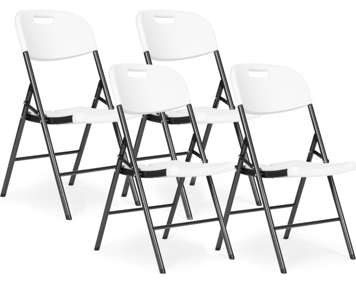 Sada 4 ks skládacích cateringových židlí Deho bílá