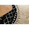 Kulatý shaggy koberec BERBER ETHNIC G3802 černý