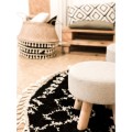 Kulatý shaggy koberec BERBER ETHNIC G3802 černý