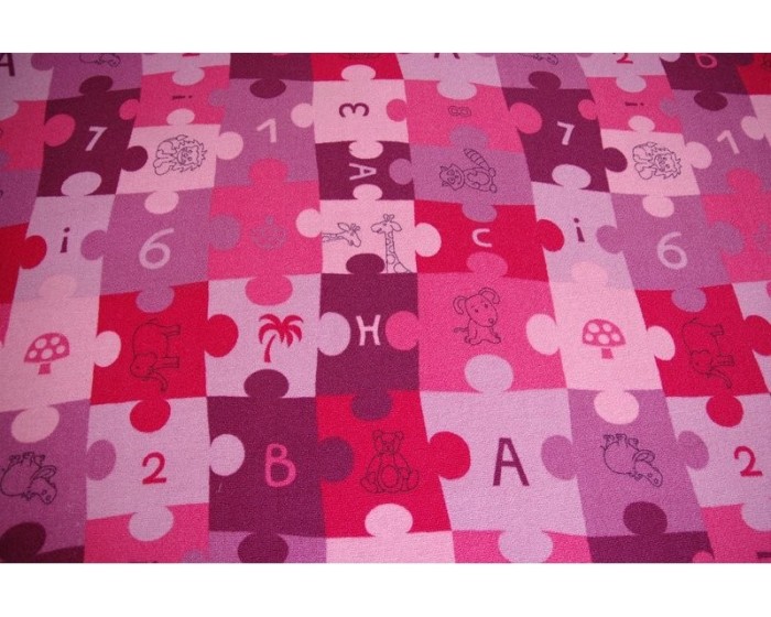 Dětský koberec PUZZLE fialový