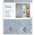 Závěs AmeliaHome Velvet Silver Leaves s průchodkami 140x245 cm modrý