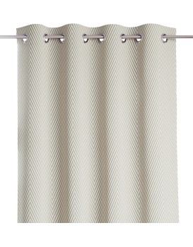 Závěs AmeliaHome Clear s průchodkami 140x250 cappuccino/bílý