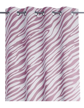 Závěs AmeliaHome Fun s průchodkami 140x250 fialový/bílý