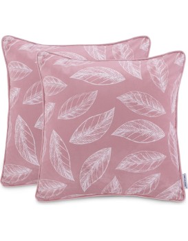 Sada povlaků na polštáře CALM 2 ks 45x45 cm růžová/bílá II