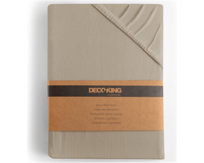Bavlněné jersey prostěradlo s gumou DecoKing Amber cappuccino