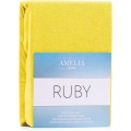 Froté prostěradlo s gumou AmeliaHome Ruby žluté