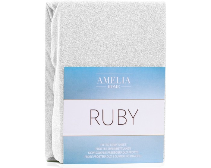 Froté prostěradlo s gumou AmeliaHome Ruby bílé