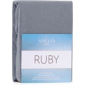 Froté prostěradlo s gumou AmeliaHome Ruby tmavě šedé