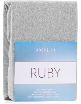 Froté prostěradlo s gumou AmeliaHome Ruby šedé