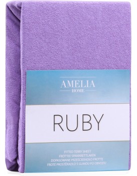 Froté prostěradlo s gumou AmeliaHome Ruby fialové