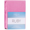 Froté prostěradlo s gumou AmeliaHome Ruby růžové