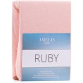 Froté prostěradlo s gumou AmeliaHome Ruby světlé růžové