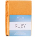 Froté prostěradlo s gumou AmeliaHome Ruby oranžové